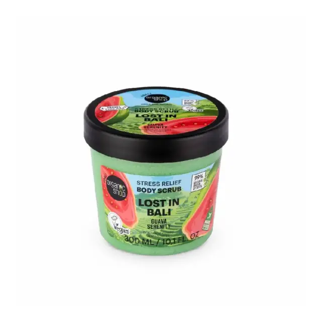 Organic Shop Stress Relif Lost In Bali Guava & Serenity Body Scrub 300ml Ενυδατικό Απολεπιστικό Σώματος με Άρωμα Γκουάβα για Φυσική Λάμψη & Βελούδινη Υφή