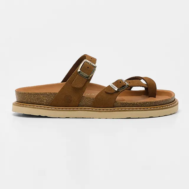 Genuins Πέδιλα Γυναικείο δέρμα Nubuck Καφέ GEN/DUBLIN VELOUR G106535 MANDOR
