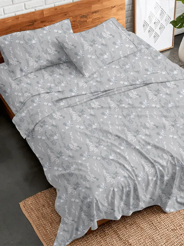 Σετ Σεντόνια Flannel 2060 Grey Υπέρδιπλο με λάστιχο (170x205+30) Sunshine