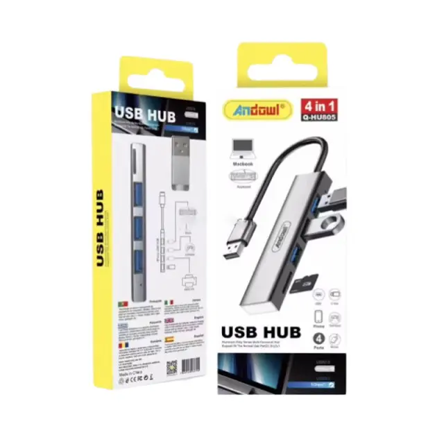 Andowl USB Hub 4 σε 1 με 4 Θύρες Q-HU805 - USB Hub 281790