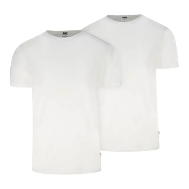 Levi's Ανδρικό Φανελάκι Κοντό Μανίκι Solid Crew Neck - Διπλό Πακέτο, Χρώμα Λευκό