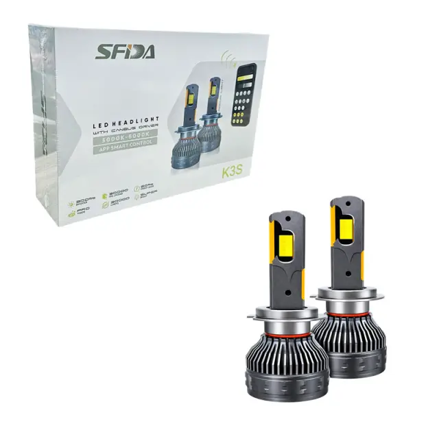 SFIDA Λάμπες LED Αυτοκινήτου H4 Hi/Lo 300W 30000LM με Έλεγχο μέσω Εφαρμογής - H4 Hi/Lo LED Car Headlight Bulbs 300W 30000LM with App Control 024063