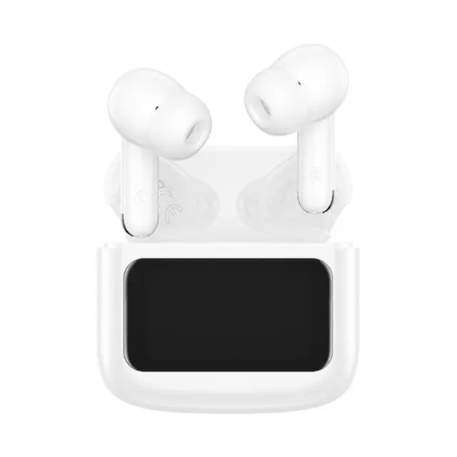 Hoco EQ14 Cool Color In-ear Bluetooth Handsfree Ακουστικά με Θήκη Φόρτισης Λευκά 2