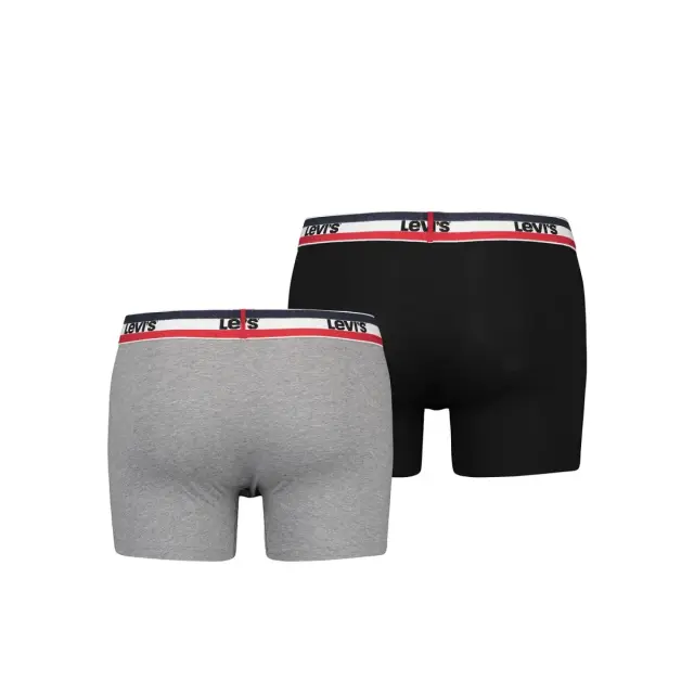 Levi's Ανδρικό Boxer Sportswear Logo Organic Cotton - Διπλό Πακέτο, Χρώμα Γκρι Μελανζέ-Μαύρο 2