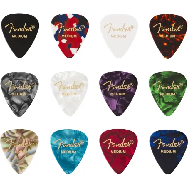 Fender 351 Celluloid Medley Mix Πένες Multi-Color Medium (12 τεμάχια)