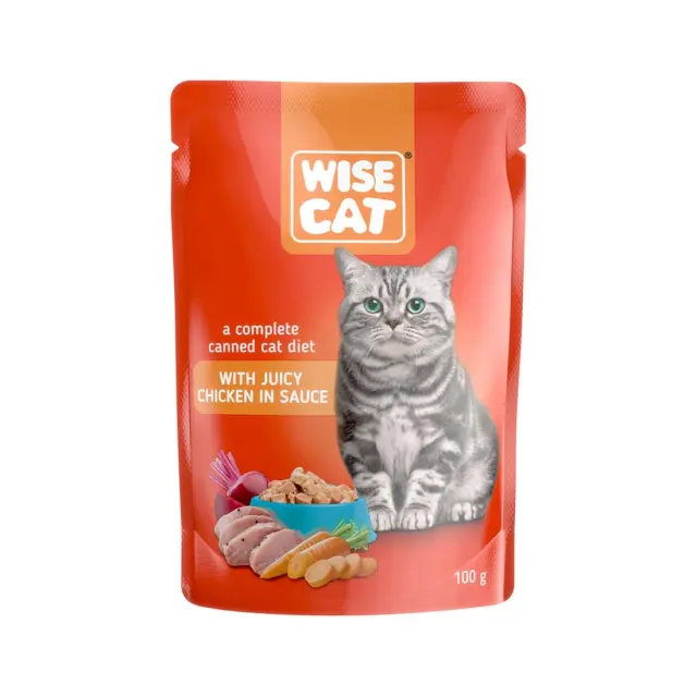 Wise Cat with Juicy Chicken in Sauce Φακελάκια Κοτόπουλο σε Σάλτσα 100gr