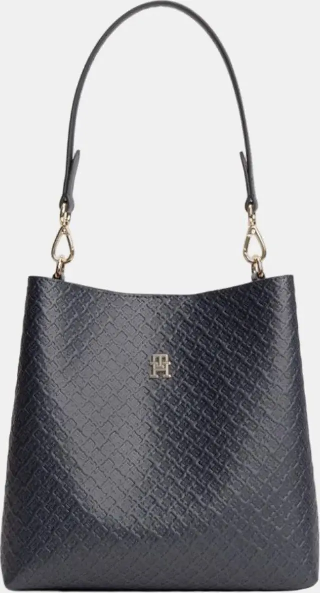 Tommy Hilfiger Γυναικείο Μεσαίο Τσαντάκι Ώμου TH Icon Shoulder Bag Monogram Μπλε