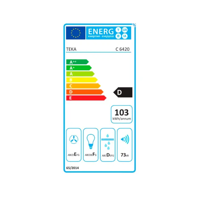 Απορροφητήρας TEKA 3 Ταχύτητες 2 Μοτέρ 375m3/h 60cm C 6420 INOX Μαύρο 3