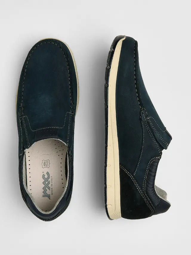 Imac Μοκασίνια-Loafers Ανδρικό δέρμα Nubuck Μπλέ IMA/351260 BLUE 3
