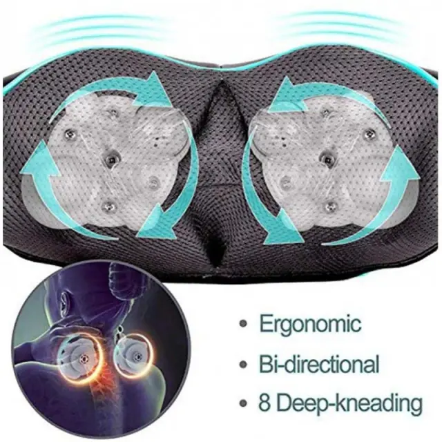 Συσκευή μασάζ Shiatsu YD-8018 - Για αντιμετώπιση του πόνου στο λαιμό, αυχένα, πλάτη με θερμότητα - υπέρυθρη ακτινοβολία 3