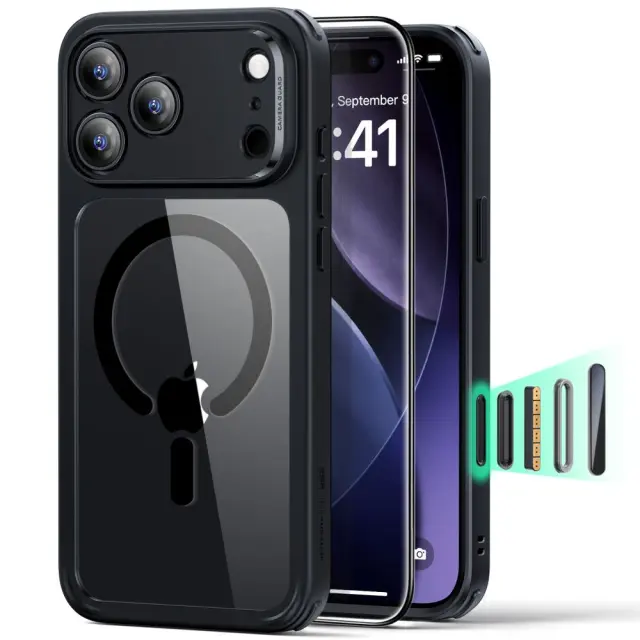 Θήκη Esr Classic Hybrid Magsafe με Tempered glass για iPhone Apple 17 Pro iPhone 18 Pro Διάφανη-Μαύρη