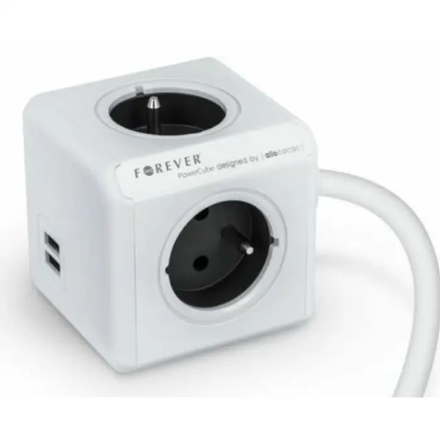 Extension Cable Box Distribution Dice Cube 1,5m 2x USB 2100ma 4x Socket 3680W Forever