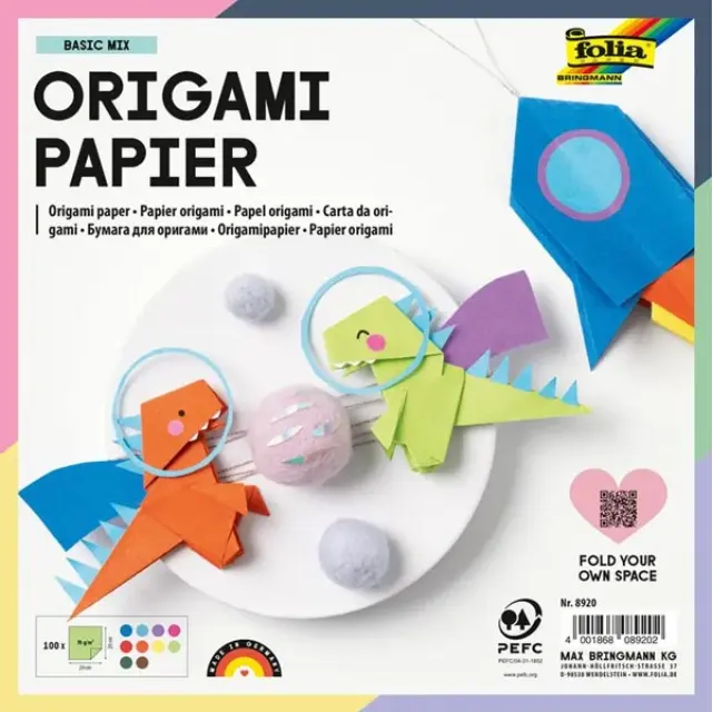 Χαρτί Folia για Origami - Διάφορα Χρώματα (Ν.8920) - 20x20cm - 100τεμ
