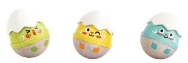 Hape Early Explorer Ξύλινη Κουδουνίστρα happy Hatchlings Wobble Rattles 2