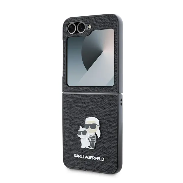 Karl Lagerfeld PU Saffiano Karl and Choupette Case for Samsung Galaxy Z Flip 6/7FE Black 3