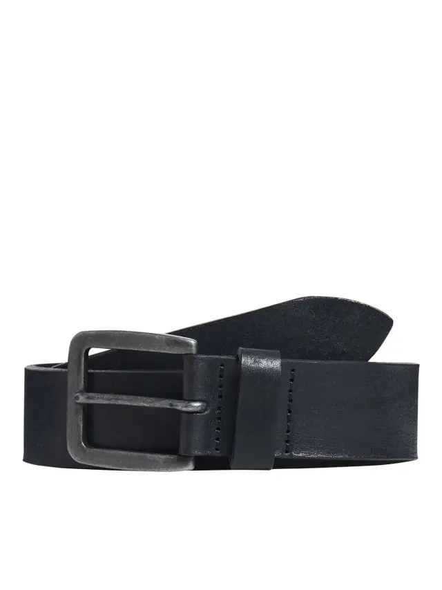 JACVICTOR LEATHER BELT NOOS Black