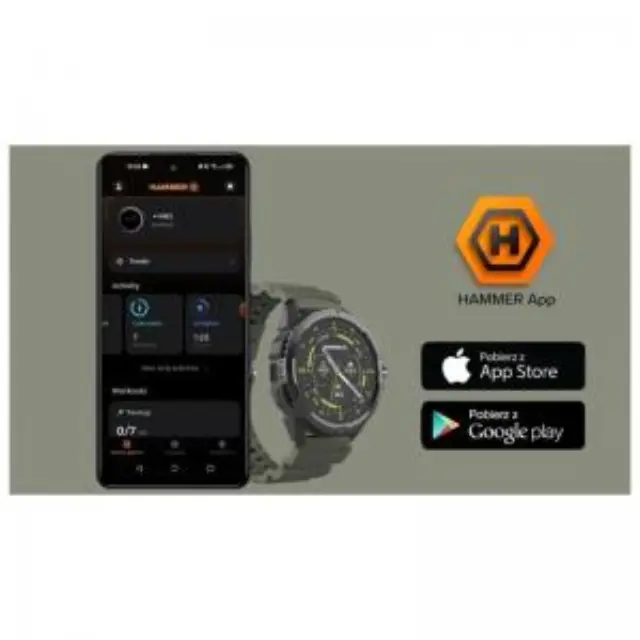Smartwatch Hammer Watch 2 1.5" Military Edition Χακί N67717 3