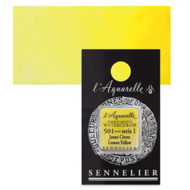 Χρώμα Ακουαρέλας Sennelier l Aquarelle Half Pan - 501 Lemon Yellow