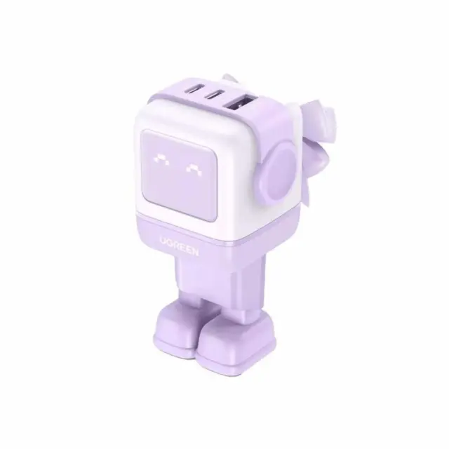 Ugreen Wall charger Nexode RG Robot GaN 2x USB-C + USB 65W purple (35291) (UGR35291)