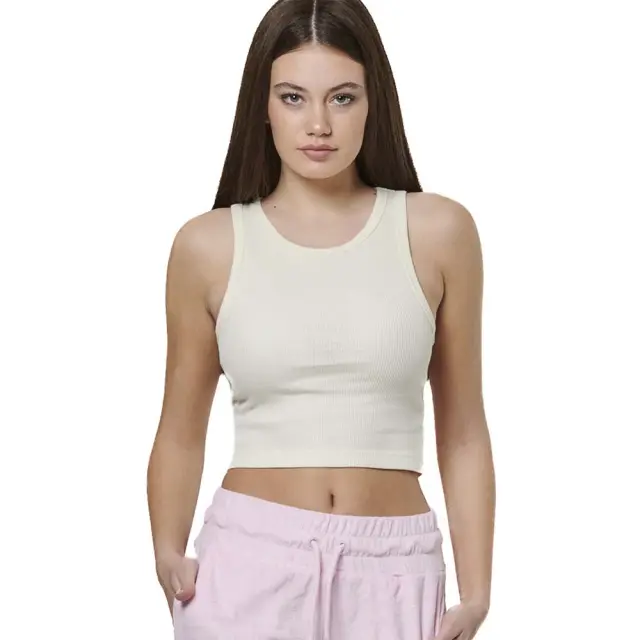 Body Action Women's Basic Tank Top Εκρού 041513-05 (Body Action) - Large