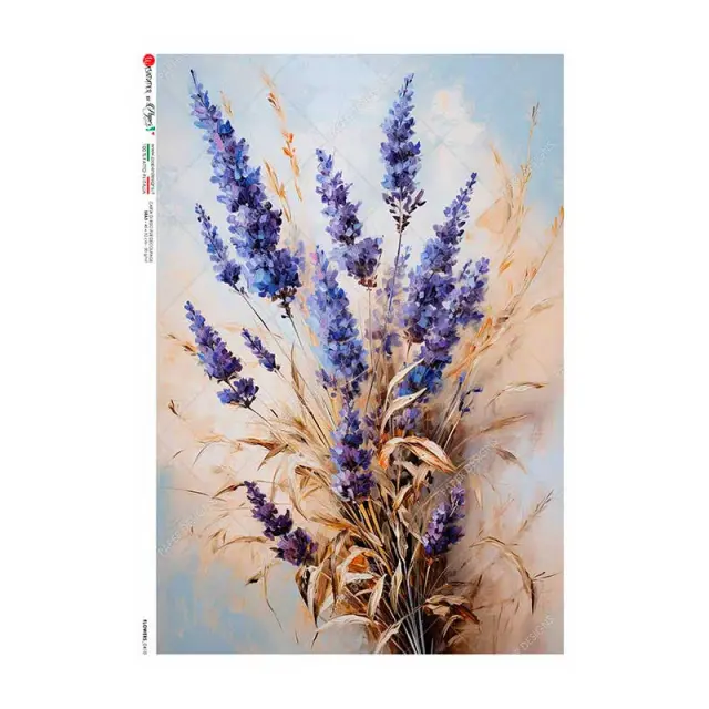Ριζόχαρτο για Decoupage PaperD, Μπουκέτο λεβάντες F410, 30x40cm