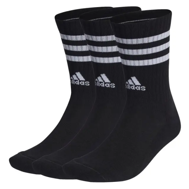 adidas Sportswear Adult 3Stripes Sportswear Cushioned Crew 3 Pair Socks Μαύρο IC1321 (adidas Sportswear) - Small