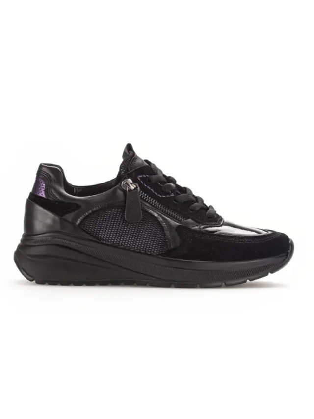 Gabor Sneakers Γυναικείο δέρμα/ύφασμα Μαύρο GAB/36598 37-SCHW/PURPLE - 36 3