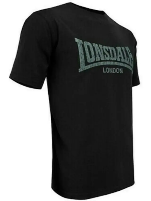 LONSDALE LOGO KAI ΑΝΔΡΙΚΗ ΜΠΛΟΥΖΑ - BLACK BLACK 2