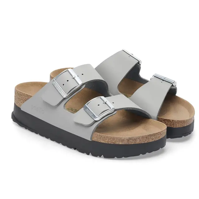 Γυναικείες Ανατομικές Παντόφλες Birkenstock Arizona Pap Platform Flex 1028349 Stone Coin Narrow Fit Γκρι - 36 2