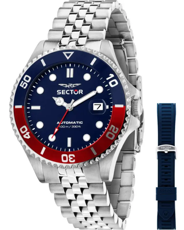 Sector 230, Automatic Watch for Men, Silver Stainless Steel Bracelet Box Set R3223161018