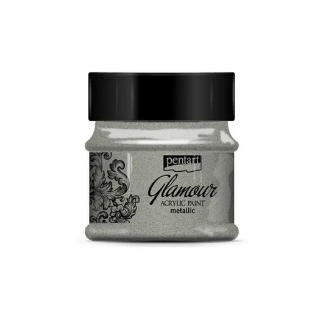Glamour acrylic paint metallic 50ml Pentart - Dark Silver