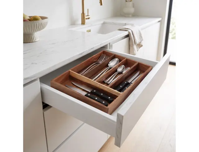 Θήκη για Μαχαιροπίρουνα Excellent Houseware από Ξύλο Ακακίας, με διαστάσεις 35x26x5cm BA2100030