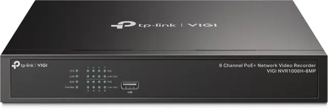 TP-Link VIGI NVR1008H-8MP NVR, 8 channels, 8x PoE