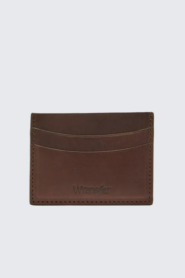 Wrangler Μικρό Δερμάτινο Πορτοφόλι 112387610 - Dark Cognac
