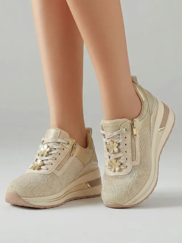 Donna Serena Sneakers Γυναικείο Δέρμα/Άλλα Υλικά Μπεζ DSE/6037 BEIGE 2