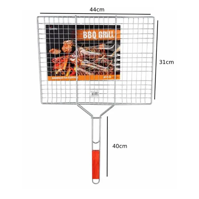 Σχάρα Ψησίματος BBQ με Μακριά Λαβή 44x31cm – BBQ Grill Basket with Long Handle 0248034 2
