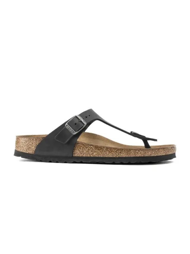 Birkenstock Σαγιονάρες Unisex δέρμα Oiled Μαύρο BIR/GIZEH 845251 BLACK 3