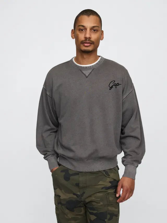 Μαύρο Vintage Soft Oversized Logo Φούτερ moonless night - M