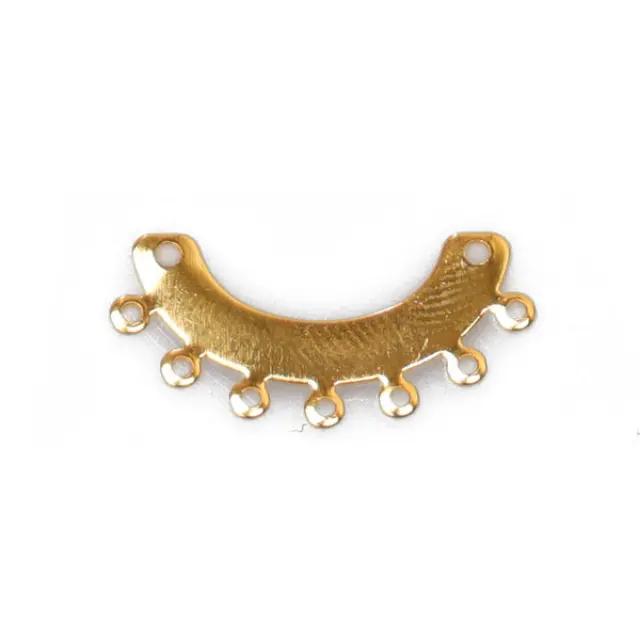 Γέφυρα Σύνδεσμος Μενταγιόν με 7 Κρίκους - 22mm - Gold Tone - 12τεμ