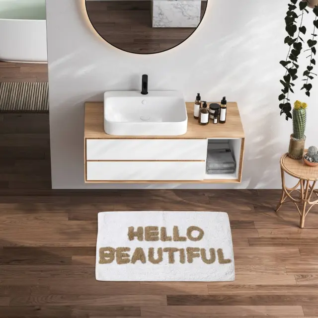 Πατάκι Μπάνιου 50Χ80 Cotton Das Home 0674 Μπεζ-Εκρού 2