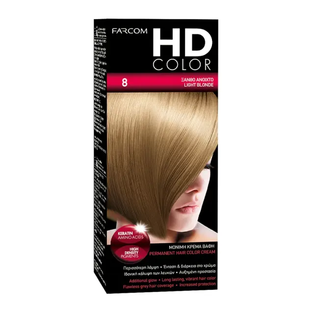 HD Μίνι Σετ Μόνιμης Βαφής 60ml 8 ΞΑΝΘΟ ΑΝΟΙΧΤΟ/ LIGHT BLONDE