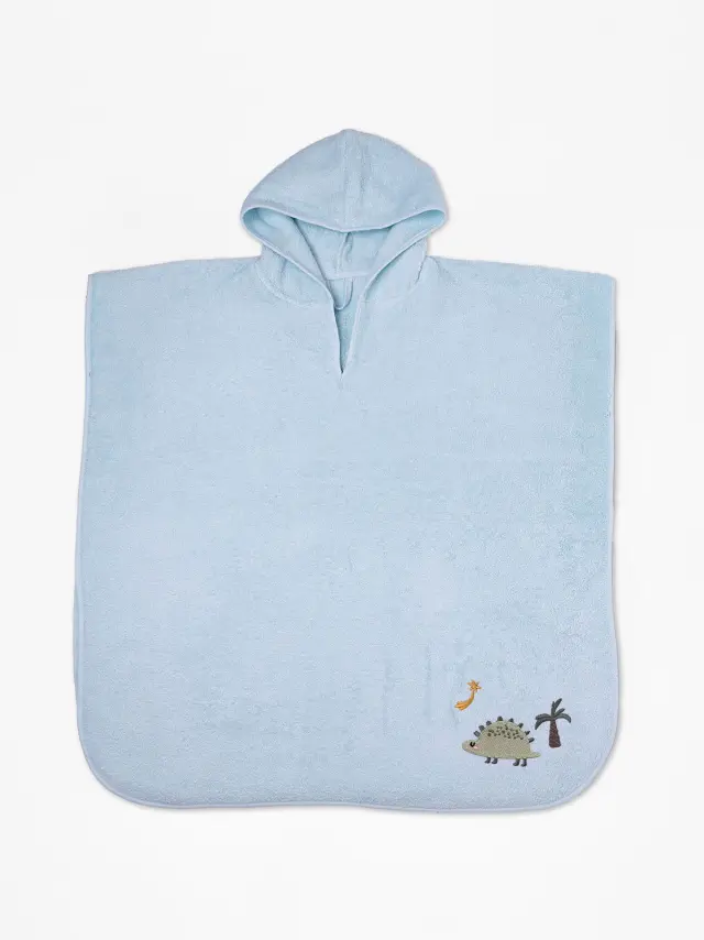 Fluffy Κεντητό Πόντσο Light Blue one size Sunshine