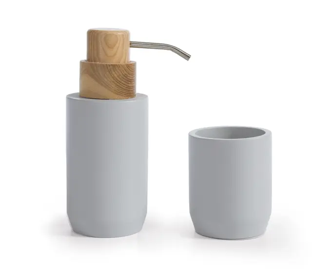 Nef-Nef Homeware Ποτήρι Μπάνιου Polyresin Feran 7,8x9,5 Grey 2