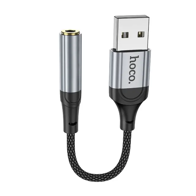 Αντάπτορας Hoco LS36 Fresh USB to 3.5mm Hi-Fi Braided 12cm