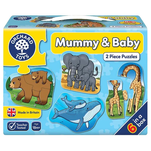 Σετ 6 Παζλ 2τμχ Mummy & Baby (18+ μηνών) - Orchard Toys