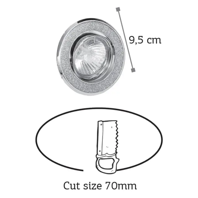 InLight Χωνευτό σποτ από χρώμιο μέταλλο 1XGU10 D:9,5cm (43285-Χρώμιο) 2