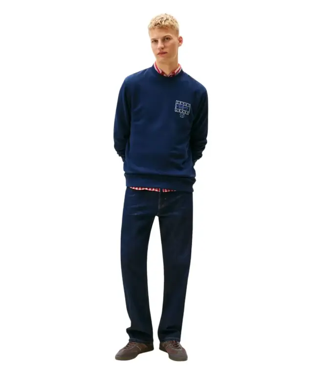 Tommy Hilfiger - Ανδρικό Φούτερ Tjm Entry Dna Play Regular Fit DM0DM22366-C1G Μπλε Σκούρο 2