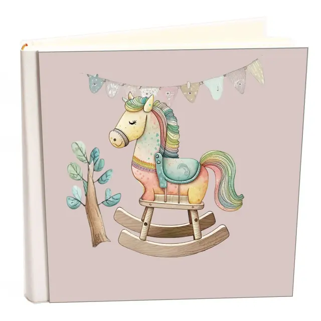 Άλμπουμ my album rocking horse 01 boho style με ριζόχαρτο 35x35cm και κουτί άλμπουμ