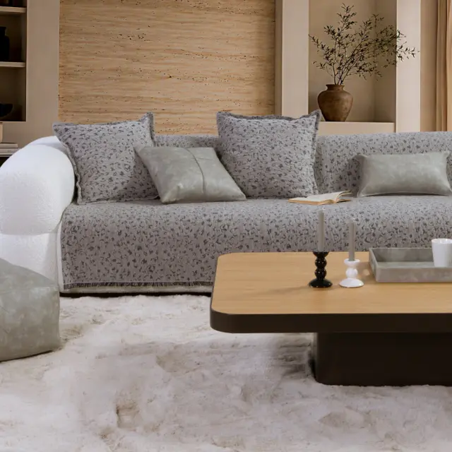 Ριχτάρι Τριθέσιου Καναπέ Leopard 170x300 Nef Nef Homeware, 58%ΑΚΡ-25%BAMB-17% ΠΟΛ - GREY (041407)