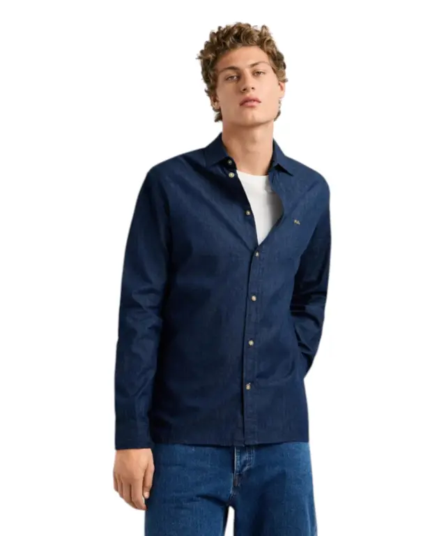 Pepe Jeans - Ανδρικό Μακρυμάνικο Πουκάμισο slim Fit Abel Denim PM30912816-000 Μπλε 3